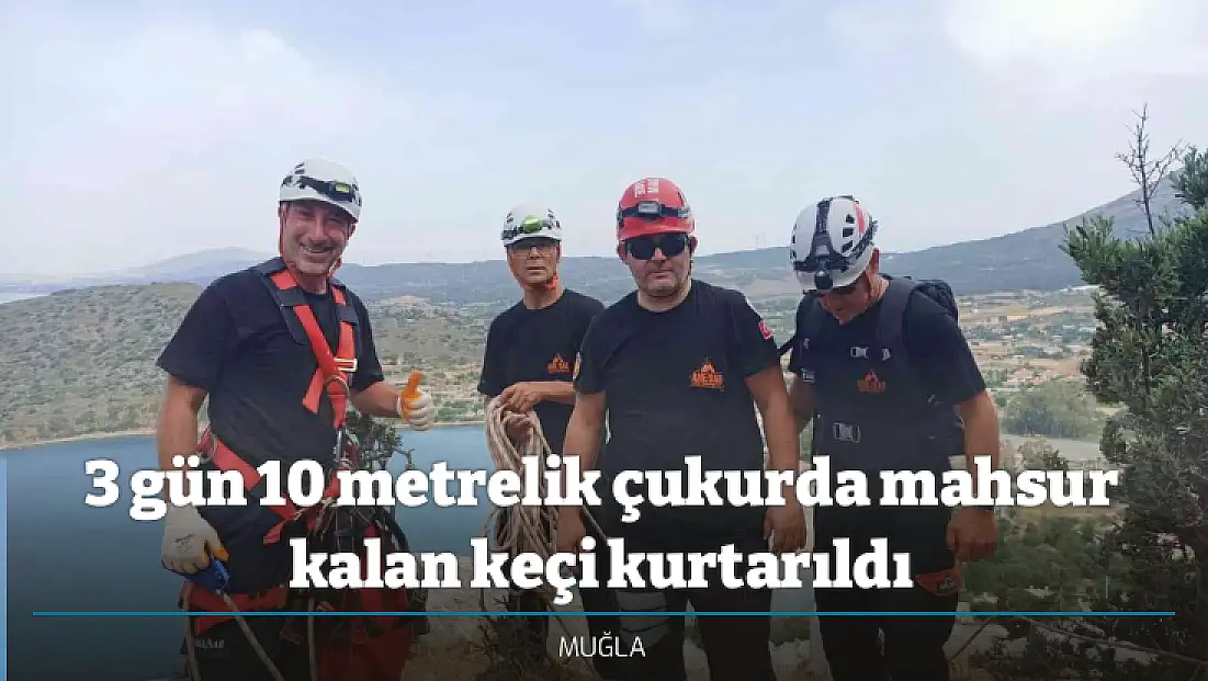 3 gün 10 metrelik çukurda mahsur kalan keçi kurtarıldı