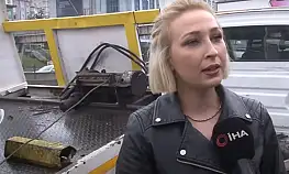 Ataşehir'in kadın çekici operatörünü görenler şaşkınlığını gizleyemiyor