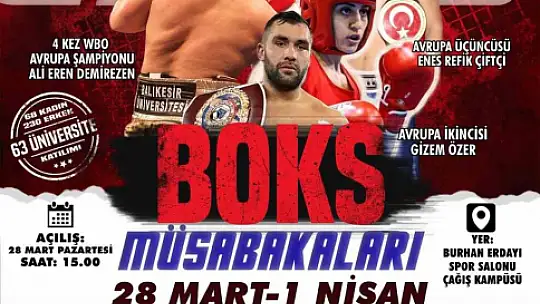Balıkesir, Üniversiteler arası Türkiye Boks şampiyonasına ev sahipliği yapacak