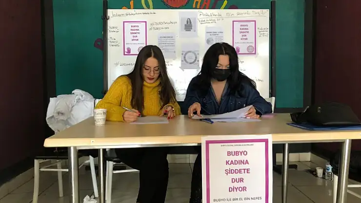 BUBYO öğrencilerinden kadına şiddeti önleme kampanyası