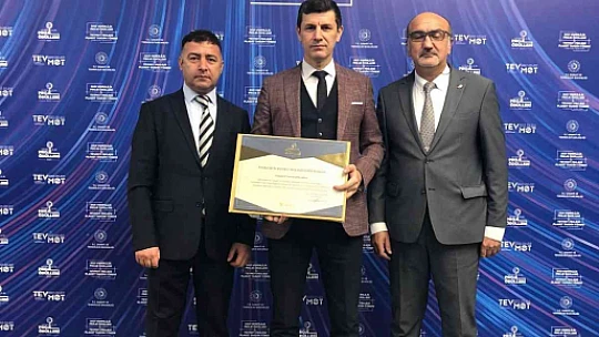 Burhaniye Mesleki Eğitim Merkezine teşekkür belgesi